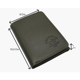 Resim Westpolo Hakiki Deri Kağıt Para Ve Kart Bölmeli Unisex Cüzdan - Yeşil Yeşil 