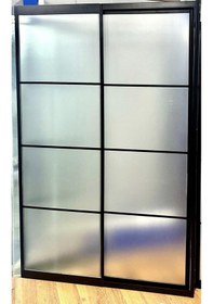 Resim Teknesiz Düz Duşakabin Mika Camlı Karolaj Desenli Siyah 