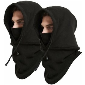 Resim Erkekler Ve Kadınlar İçin 2 Adet Kalın Balaklava, Polar Şapka, Rüzgar Geçirmez Ve Sıcak Kapüşon, Kayak Maskesi Diğer 