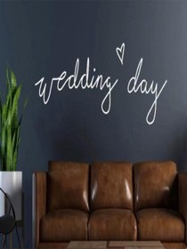 Resim Wedding Day Yazılı Neon Tabela Beyaz 