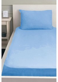Resim Lionas Lastiksiz Dokuma Düz Renk 160x240 Çarşaf Ve Yastık Kılıfı Mavi 