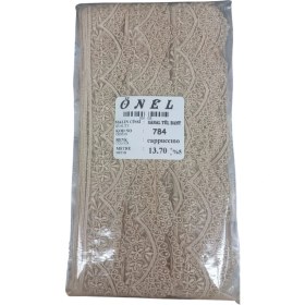 Resim Dantel Polyester Sanal Tül Bant Cappucino 13,70 Metre En 6 cm ON-784-C 