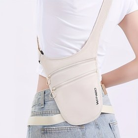Resim Çalınmaya Karşı Ayarlanabilir Bel Çantası - Seyahat, Yürüyüş ve Bisiklet için Güvenli Crossbody Kemer Çanta, Çoklu Fermuarlı Bölmeler, Haki Renk, 60.96cm-119.38cm Bel Uyumlu, Sağlam Yapı, Çoklu Bölümler 
