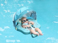 Resim Mambobaby Yüzme Simidi - Tri Dino, Emniyetli, Gölgelikli ve Ayak Destekli 