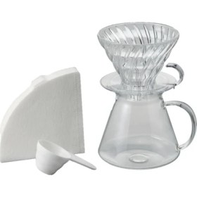 Resim Hario Simply V60 02 Kahve Demleme Kiti Cam Şeffaf Tasarım 100% Isıya Dayanıklı Beyaz 