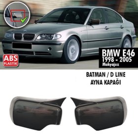 Resim BMW E46 Yarasa Batman Ayna Kapağı Plastik Parlak Siyah 1998-2005 Makyajsız 