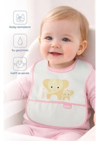 Resim Babyjem Poli Muşamba Mama Önlüğü Küçük Pembe 