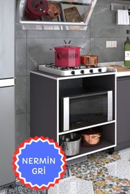 Resim Kenzlife Ocak Dolabı Nermin Gri 85*70*60 Xlarge Hazır Mutfak Klasik Setüstü Ocak Için Sabit Tabla 