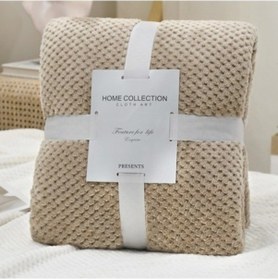 Resim Agoodshop Düz Renkli Ananas Desenli Ekose Battaniye - Ofis Ve Ev Kullanım İçin 36 Derece Üstü 