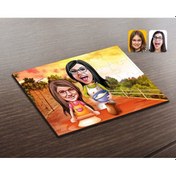 Resim Kişiye Özel Anne Kız Karikatürlü Ahşap Puzzle-2 