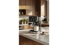 Resim Sinbo SCM‑2995 Pro Kapsüllü & Toz Kahve Espresso Makinesi – 20 bar Basınç, Süt Haznesi, Dokunmatik 