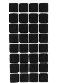Resim Furndiy Kendinden Yapışkanlı Kare Keçe 25 Mm X 25 Mm Siyah 32 Parça Siyah 