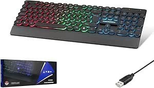 Resim Hadron HDX2604 Türkçe-Q FN Multimedia Gökkuşağı Ledli 1.40mt USB Kablolu Oyuncu Klavyesi - Siyah 