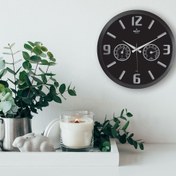 Resim Galaxy Termometreli Duvar Saati - Siyah / Gümüş - 38 cm 