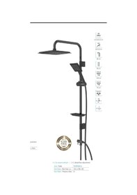 Resim İsaoğlu Yapı Siyah Duş Seti Mat Siyah Duş Sistemi Alt Armatür Dahil Set Tepe Yağmurlama 360 Derece Hareketli Duş Siyah 