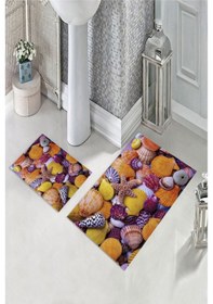 Resim Multi Kaymaz Taban Deniz Taş Tema Banyo Paspas Bp-19 çok renkli 