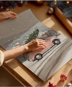 Resim Çerçevesiz Poster Karlı Yol 