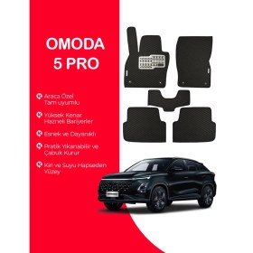 Resim Omoda 5 Pro Uyumlu Hücreli Yüzey Eva Paspas Seti Paspas Takımı Siyah Yüzey 
