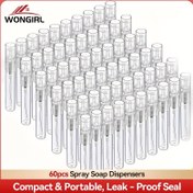 Resim 60 Adet Mini İnce Sis Sprey Şişeleri - 0.07Oz/0.1Oz/0.17Oz Şeffaf Plastik Parfüm Atomizerleri, Doldurulabilir ve Taşınabilir Seyahat Kapları, Bps İçermeyen ve Kokusuz, İnce Sis Sprey Parfüm Dağıtıcı Şişe 