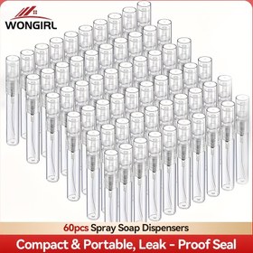 Resim 60 Adet Mini İnce Sis Sprey Şişeleri - 0.07Oz/0.1Oz/0.17Oz Şeffaf Plastik Parfüm Atomizerleri, Doldurulabilir ve Taşınabilir Seyahat Kapları, Bps İçermeyen ve Kokusuz, İnce Sis Sprey Parfüm Dağıtıcı Şişe 