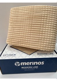 Resim Merinos Modern Line 2 Parça Battaniye Seti - Bej 