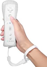 Resim Leikurvo Wii uzaktan kumanda: Oyun denetleyicisi Wii Controller kablosuz uzaktan hareket sensörü silikon kılıf ve el kayışı ile birlikte Wii ve Wii konsolu için yedek Gamepad Controller (beyaz) 