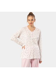 Resim Türen Empirme Patlı Battal Uzun Kollu Pijama Takım 3366/pembe 001 