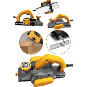 Resim Steiner Germany Technology 3400 Watt Bakır Sargılı Metal Şanzıman Çift Bıçaklı Planya Rende Makinesi Sarı 