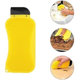 Resim Çok Fonksiyonlu Deterjan Hazneli Pratik Bulaşık Yıkama Fırçası Sarı 