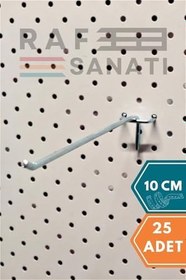 Resim Fon Kancası Delikli Pano Kancası 10 cm - Askı Kanca Raf Askısı Aksesuar Tel Askı Raf Kancası (25) 