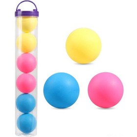 Resim Teltree 6 Adet 40mm Üç Yıldızlı Tenis Topu, İyi Zıplama Ve Kontrol, Spor Kulüpleri Ve Robot Antrenmanı İçin Sarı + Mavi + Pembe 
