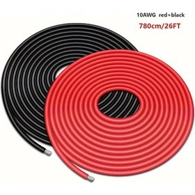 Resim Xuweiwei 1 Parça Kalaylı Bakır Panel Uzantı Kablosu 10awg Red+black 26ft 36v Çalışma Voltajı 