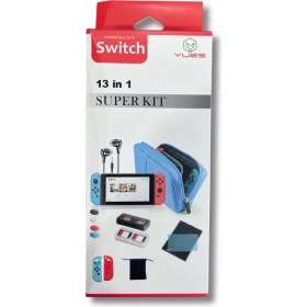 Resim Yues Switch 13 Parça Koruyucu Aksesuar Seti (Silikon Kılıf / Çanta / Ekran Koruyucu) 