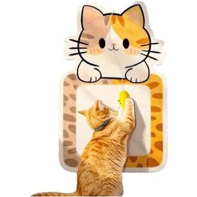 Resim Desenli Kedi Tırmalama Tahtası - Çizilmelere Karşı Dayanıklı Tahta Pedi 