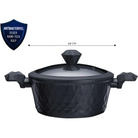 Resim Karaca BioDiamond Antibakteriyel Kulp İndüksiyon Tabanlı Tencere 24 cm 3,9 Lt 