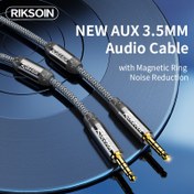 Resim RIKSOIN Premium 3.5mm Manyetik Halka Ses Aux Kablosu - Yüksek Sadakat, Gürültü Azaltma, Çift Kalkanlı, Filtreleme Karşıtı iPad, Samsung Telefonlar, Tabletler, Araba Stereo, Kulaklıklar, Hoparlörler için 