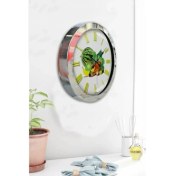 Resim Bahat Krom Çerçeveli Salon Ofis Duvar Saati 36 cm 