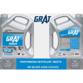 Resim GRAT Power 0w30 Tam Sentetik Partikullu Motor Yağı 5lt Apı Sn Dpf Acea C3/c2/c5 