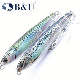 Resim B&U 2 adet Sinking Kalem Leke Popper Tuzlu Su saç tokası Swimbait Pesca Plopper Uzun Atış Whopper Deniz Balıkçılığı Crankbait Silikon Yem 