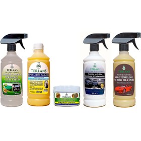 Resim Terlans 5 Li Araç Iç Dış Kaporta Far Boyalı Alan Torpido Iç Aksam Plastik Bakım Ve Temizlik Seti 