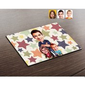 Resim Kişiye Özel Baba Kız Oğul Karikatürlü Ahşap Puzzle-1 