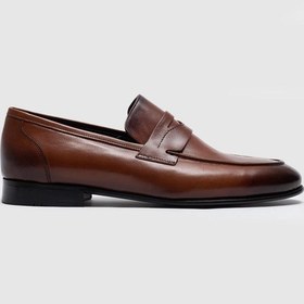 Resim Hakiki Deri Taba Kemerli Erkek Klasik Ayakkabı Fındık 