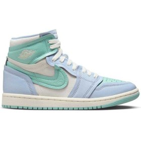 Resim Nike Air Jordan 1 High Method Of Make Unisex Sneaker Hakiki Deri Bilekli Günlük Spor Ayakkabı Mavi Yeşil 