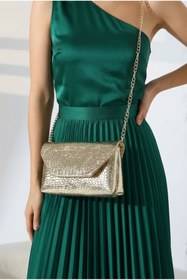 Resim Çanta Trend Kadın Parlak Suni Deri Askılı Clutch Günlük Ve Abiye Çanta 