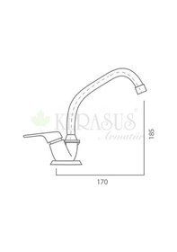 Resim Kerasus Minix Serisi - Mix Mermer Üstü Tekli Evye Bataryası Ø18 