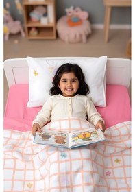 Resim Jours Pembe %100 Pamuklu Tek Kişilik Çocuk Nevresim Takımı Çok Renkli 