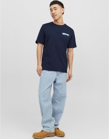 Resim Jack & Jones Göğüs Baskılı Tişört - Corplogo 12233999 Lacivertvert Lacivert 