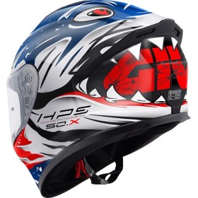 Resim Givi 50.x Sharkbite Mavi-Beyaz-Kırmızı Kapalı Motosiklet Kaskı 