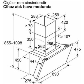 Resim Bosch DWK91LT60 Duvar Tipi Davlumbaz 
