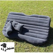 Resim caraks Araba Koltuğu Yatağı Otomobil Arka Koltuk Için Şişme Yatak Komprösörlü Şaft Destekli Siyah Renk 